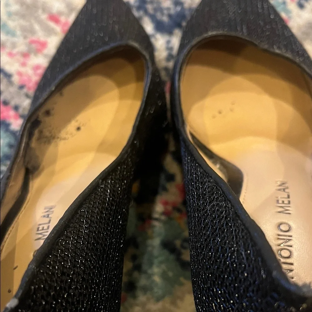 ANTONIO MELANI Black Textured Heels - Picture 5 of 5